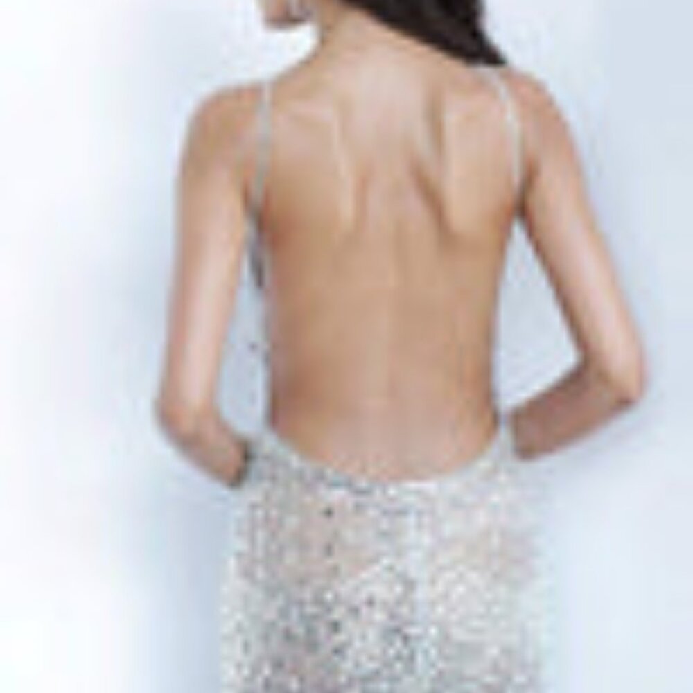 NWT Valiant Paris Elegant Silver Embellished Dress - Picture 2 of 9